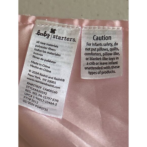 Baby Starters Pink Bunny Security Blanket Lovey Plush "Little Blossom" - Picture 4 of 7